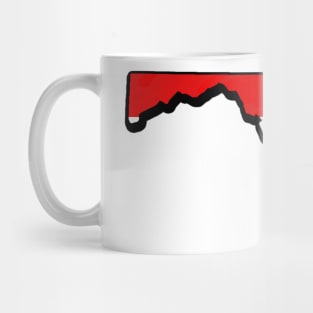 Red, White, and Blue Maryland Outline Mug